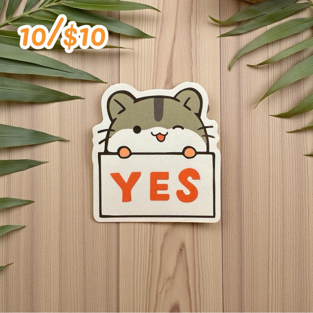 YES Cat Sticker – Glossy | 2.25”